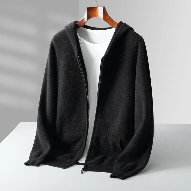 Luxury Cashmere Men's Zip-Up Hoodie