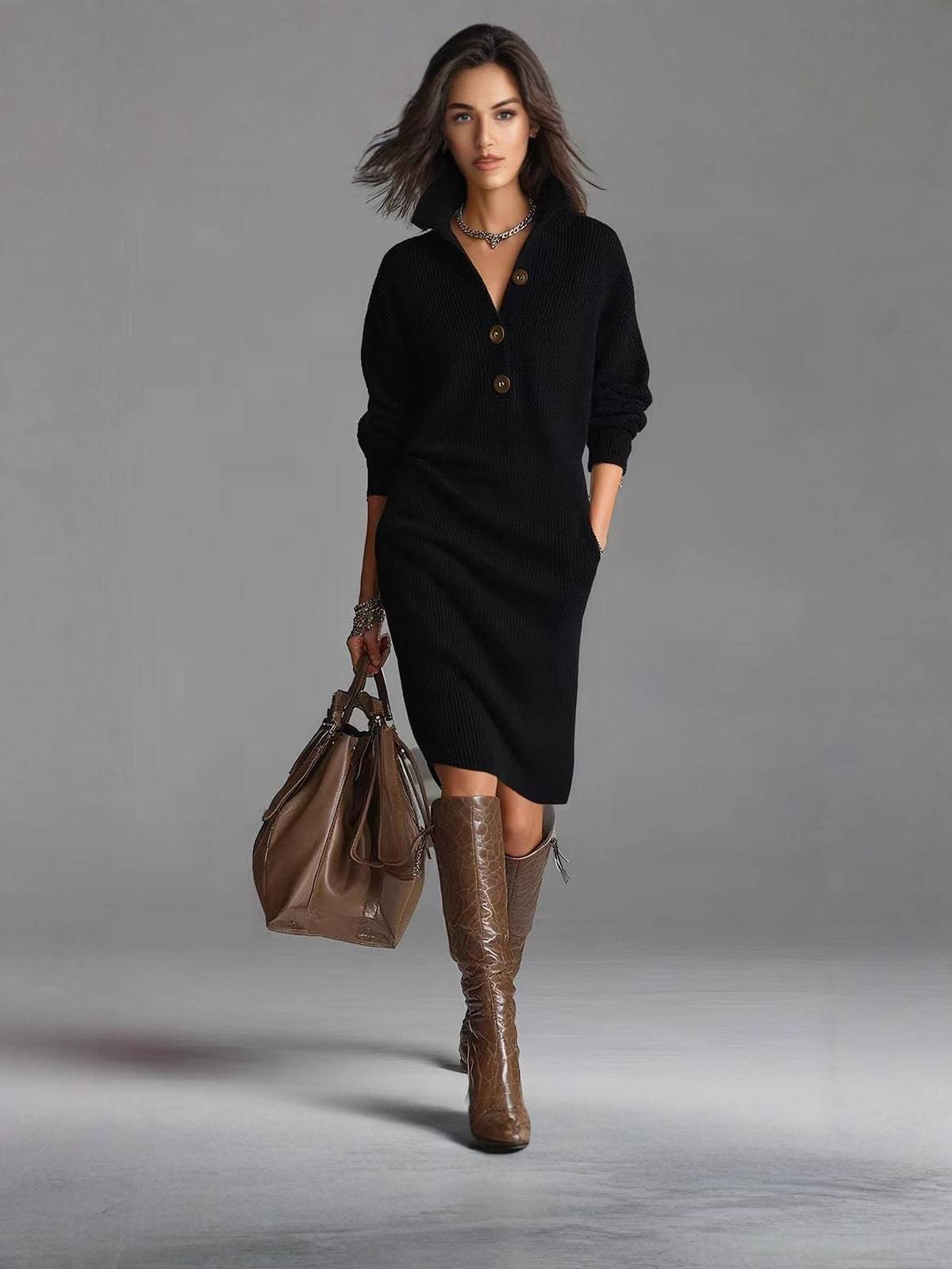 Antoinette | Chic Collared Button-Up Dress