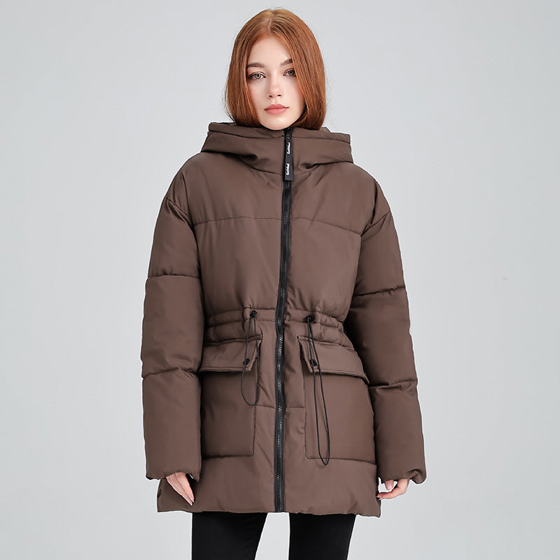 Women's Parka Jacket with Adjustable Waist and Hood