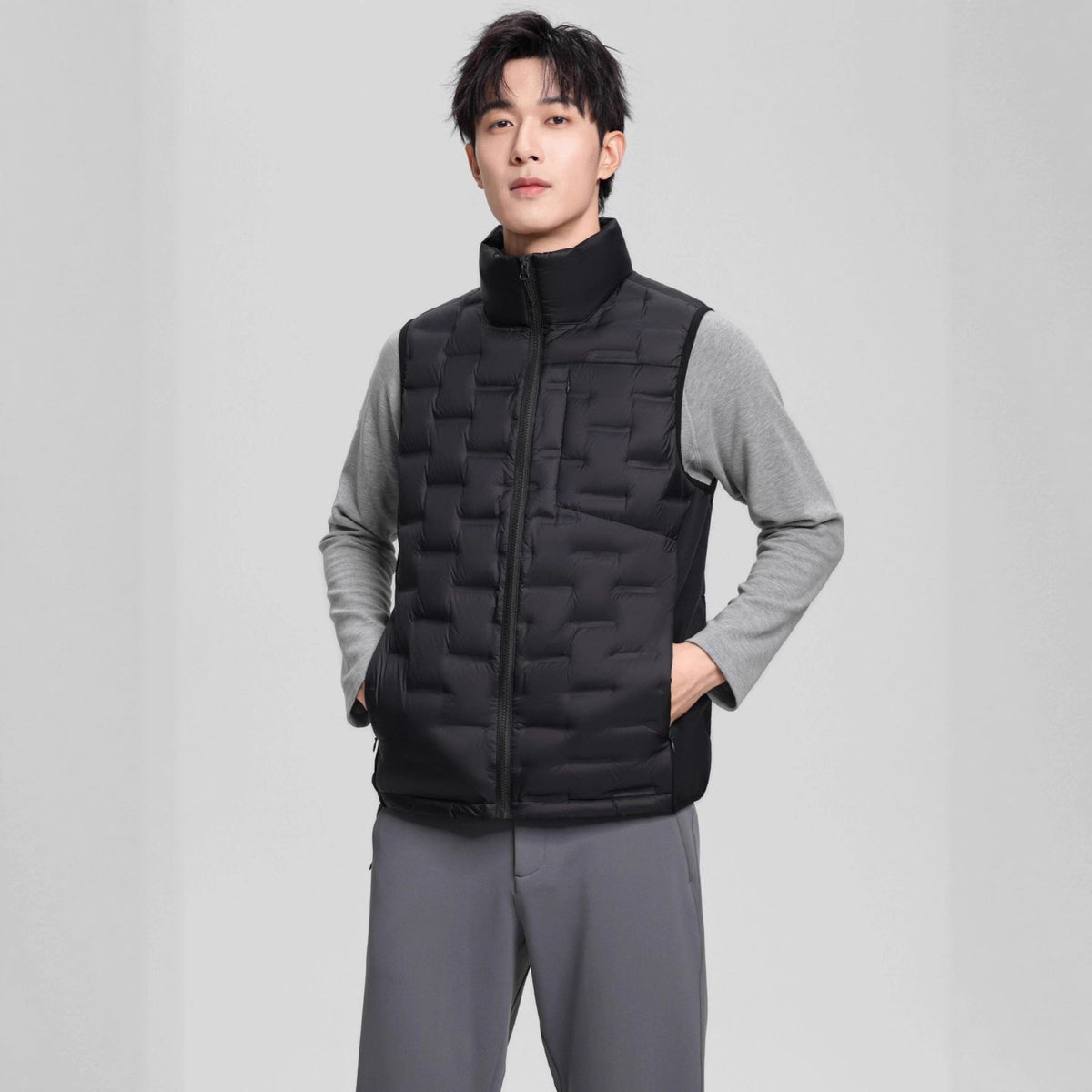 Nord Taschen Men's Lightweight Quilted Thermal Vest with Stand-Up Collar