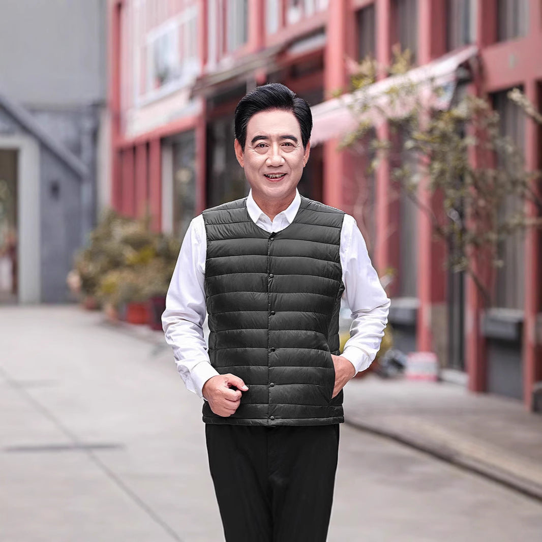 Nord Taschen Men's Lightweight Quilted Thermal Gilet with Crew Neck and Snap Closure