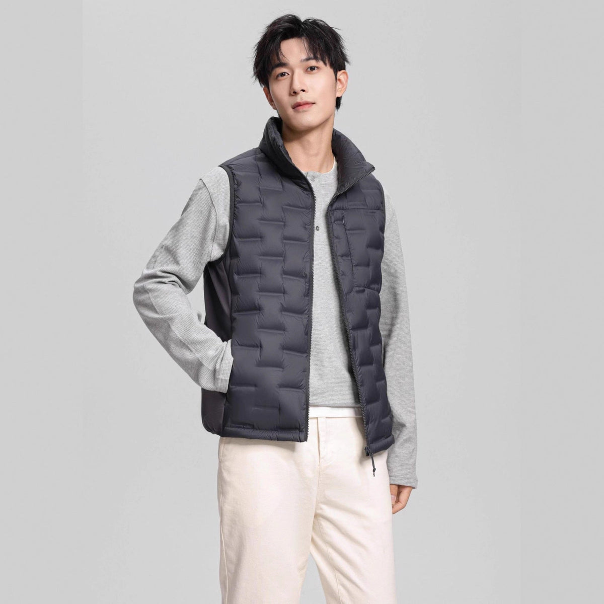 Nord Taschen Men's Lightweight Quilted Thermal Vest with Stand-Up Collar