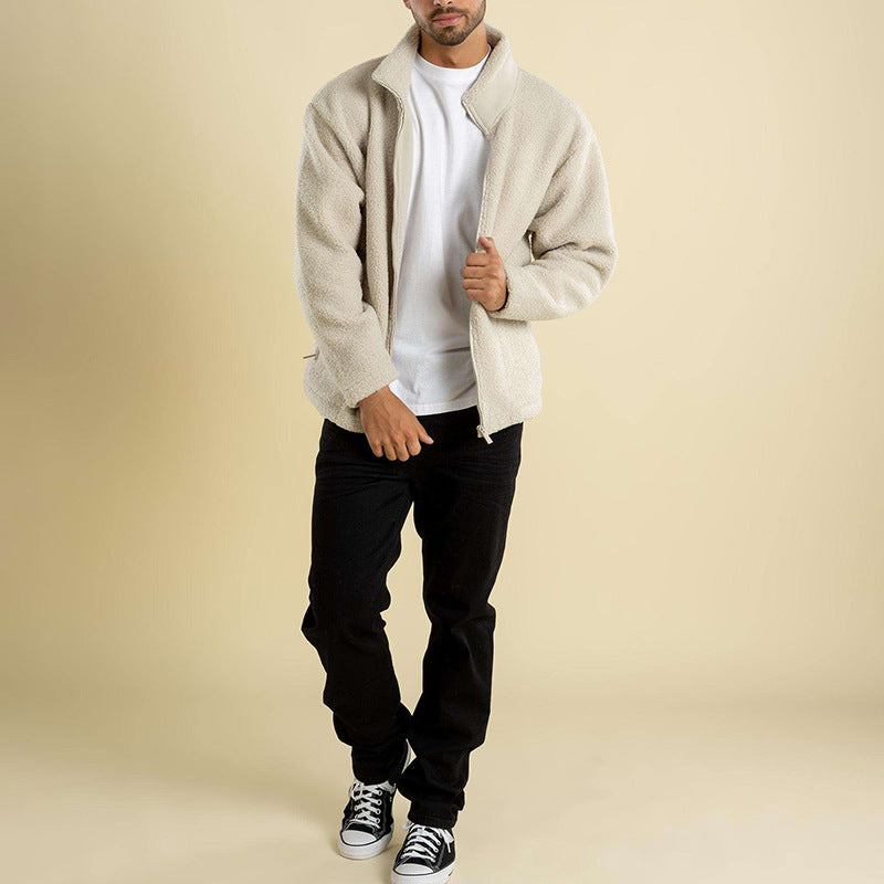 Teddy Vest for Men Fleece with Stand-up Collar