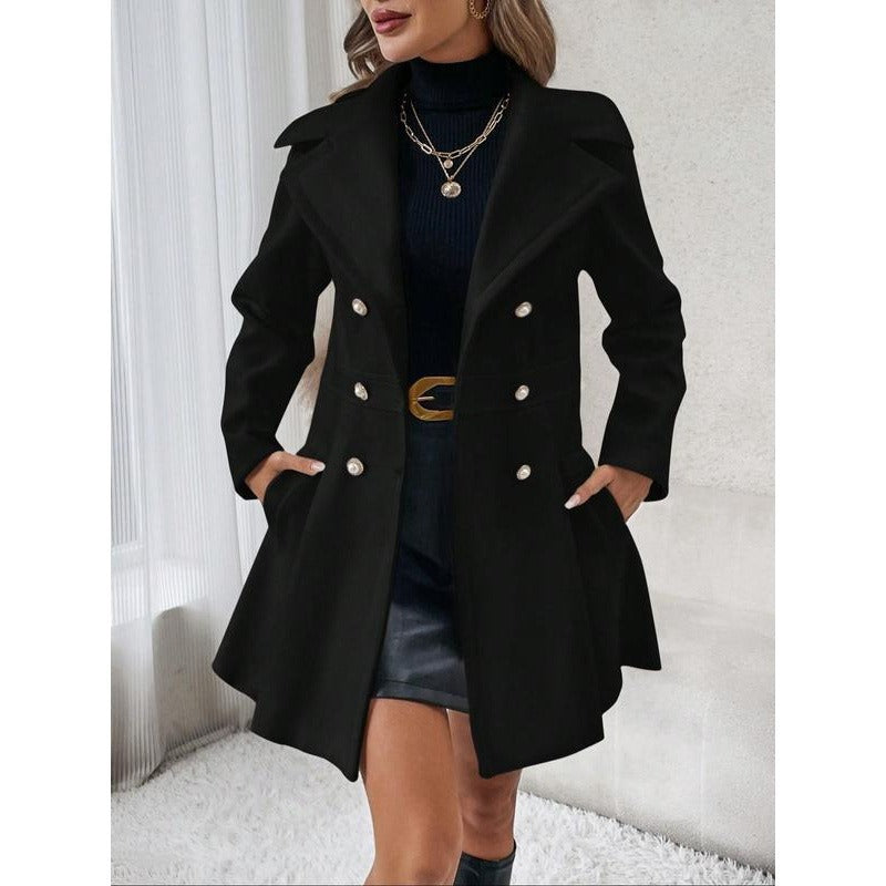 Classic Double-Breasted Trench Coat with Belt