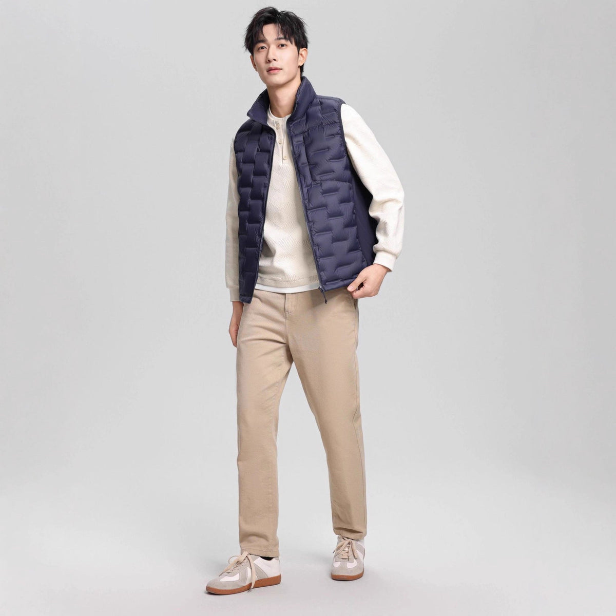Nord Taschen Men's Lightweight Quilted Thermal Vest with Stand-Up Collar
