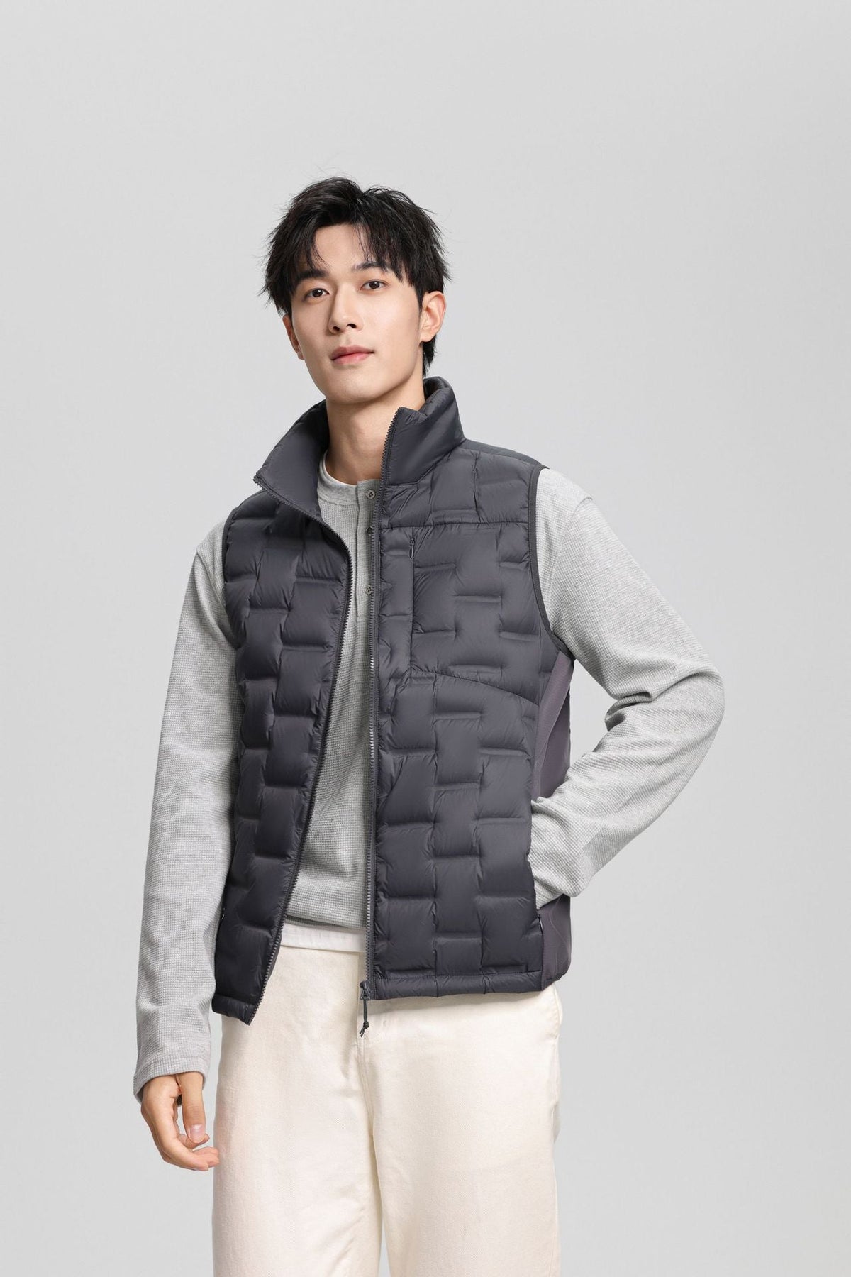 Nord Taschen Men's Lightweight Quilted Thermal Vest with Stand-Up Collar