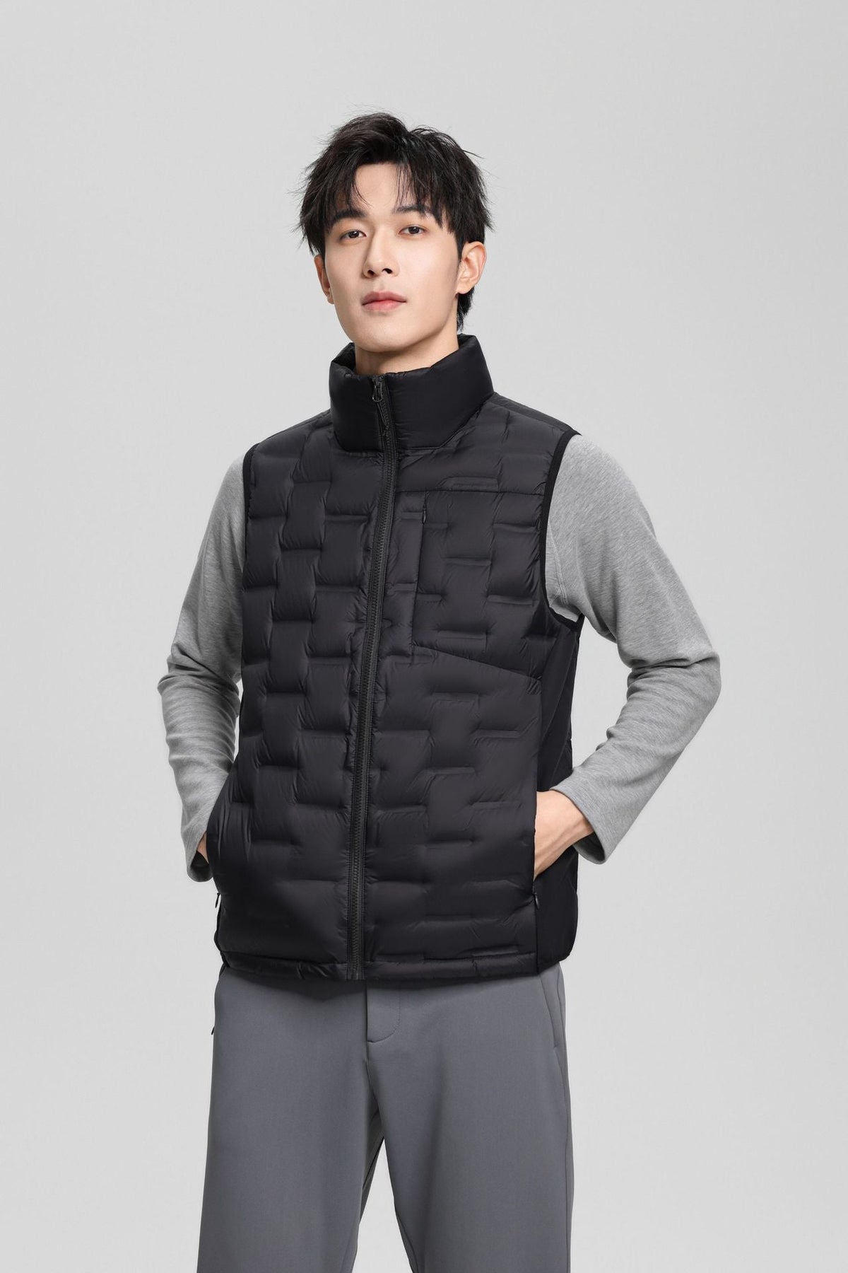 Nord Taschen Men's Lightweight Quilted Thermal Vest with Stand-Up Collar