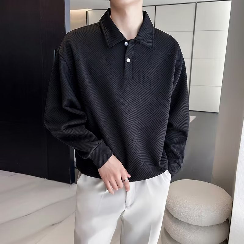Patterned Lapel Sweater