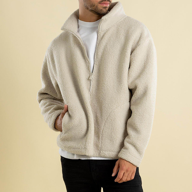 Teddy Vest for Men Fleece with Stand-up Collar
