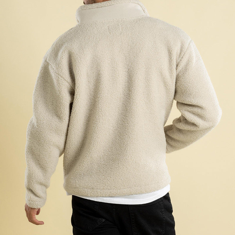 Teddy Vest for Men Fleece with Stand-up Collar