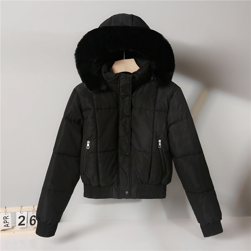 Padded Ladies' Jacket with Fur Collar