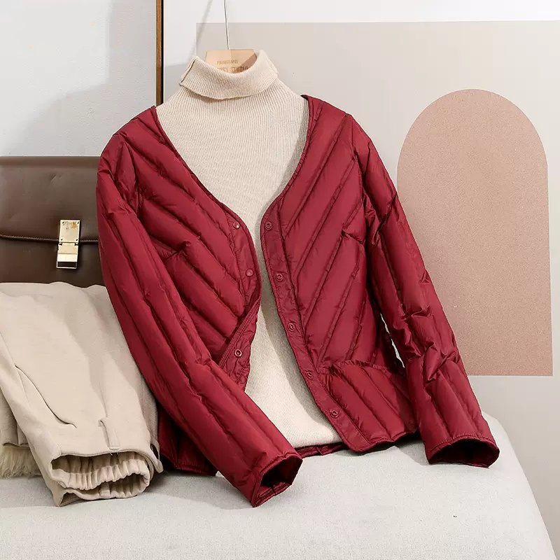 Nord Taschen Women's Lightweight Quilted V-Neck Cardigan Jacket with Snap Closure