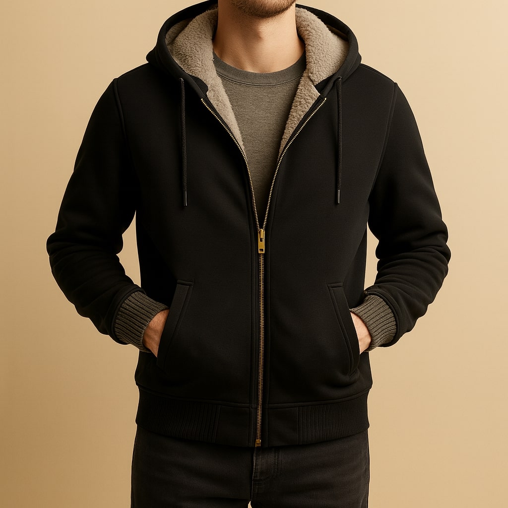 Cozy Sherpa-Lined Hooded Jacket for Men