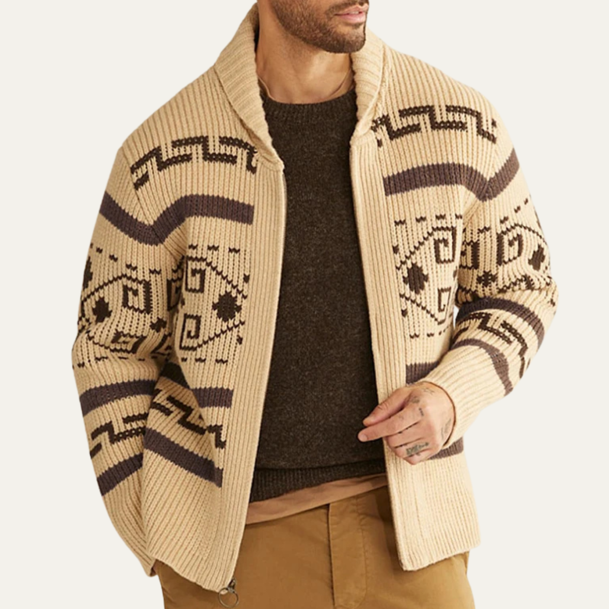 Timeless Men's Shawl Collar Knit Cardigan for Warmth