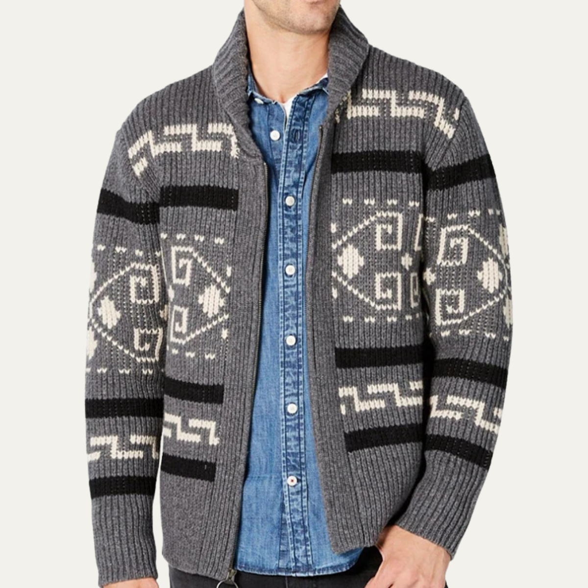 Timeless Men's Shawl Collar Knit Cardigan for Warmth