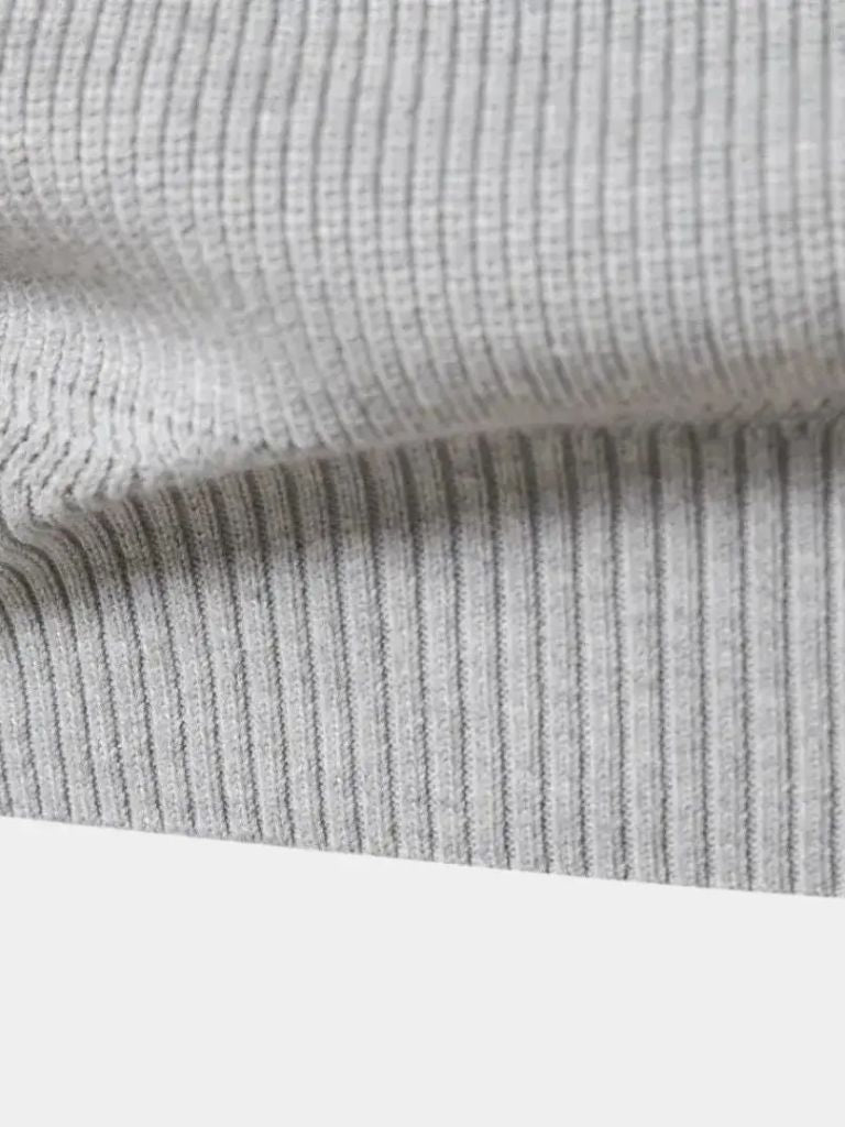 Premium Cotton Men's Quarter-Zip Sweater with Elegant Embroidery