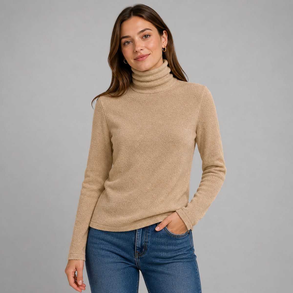 Luxurious Women's Cashmere Blend Turtleneck Sweater