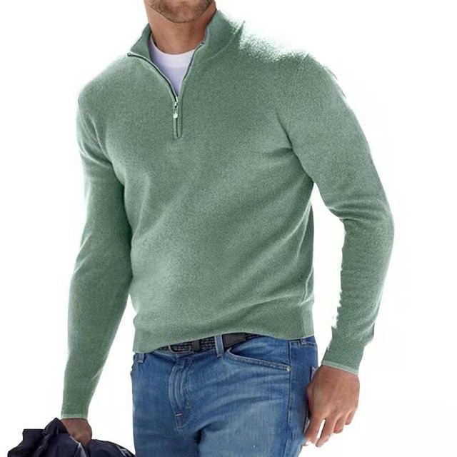 Men's Casual Long Sleeve Half Zip Pullover