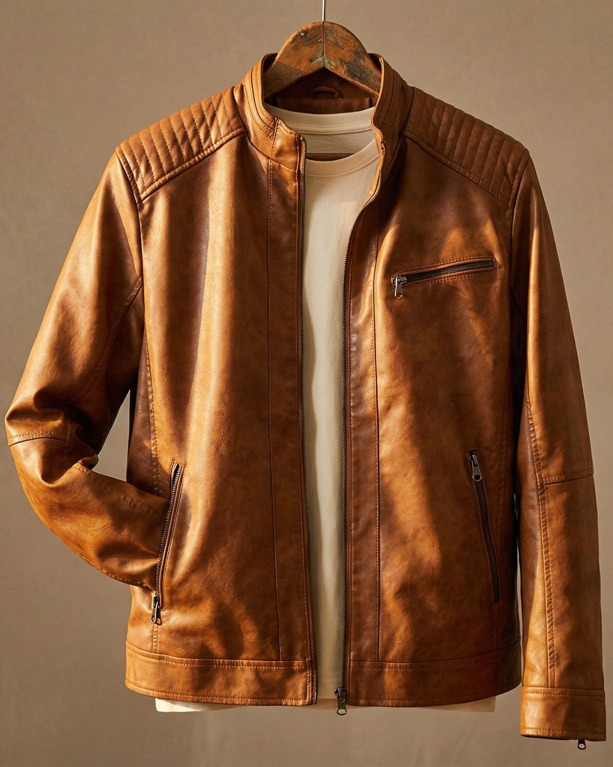 Timeless Men's Leather Jacket with Classic Style