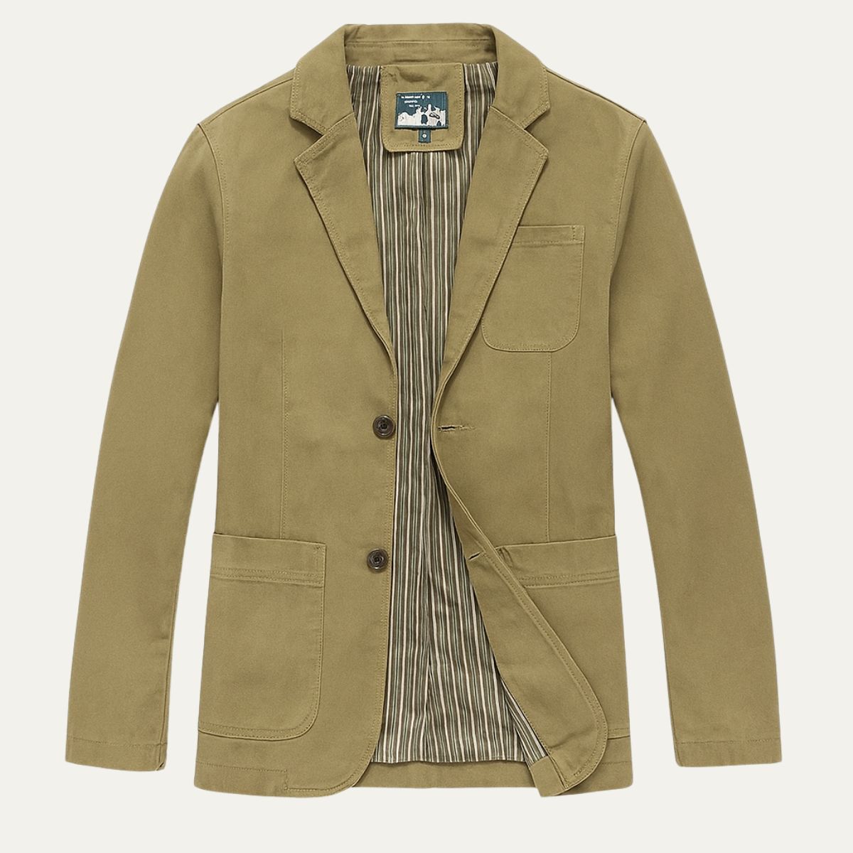 Men's Cotton Blazer-Inspired Windbreaker with Pockets