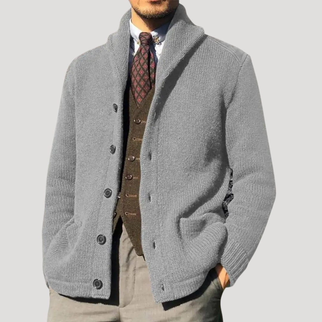 Men's Shawl Collar Wool Cardigan - Stylish Winter Coatigan