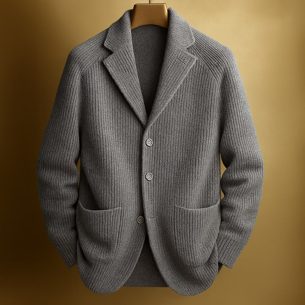 Sophisticated Men's Knitted Blazer Cardigan