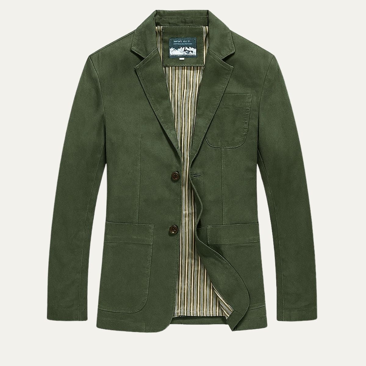 Men's Cotton Blazer-Inspired Windbreaker with Pockets