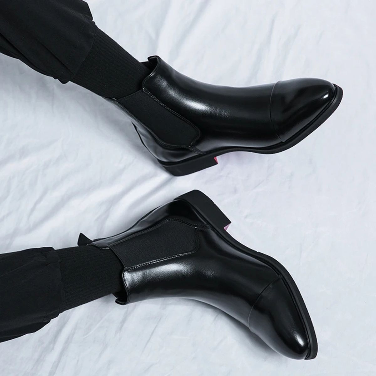 Stylish Classic Men's Faux Leather Chelsea Boots