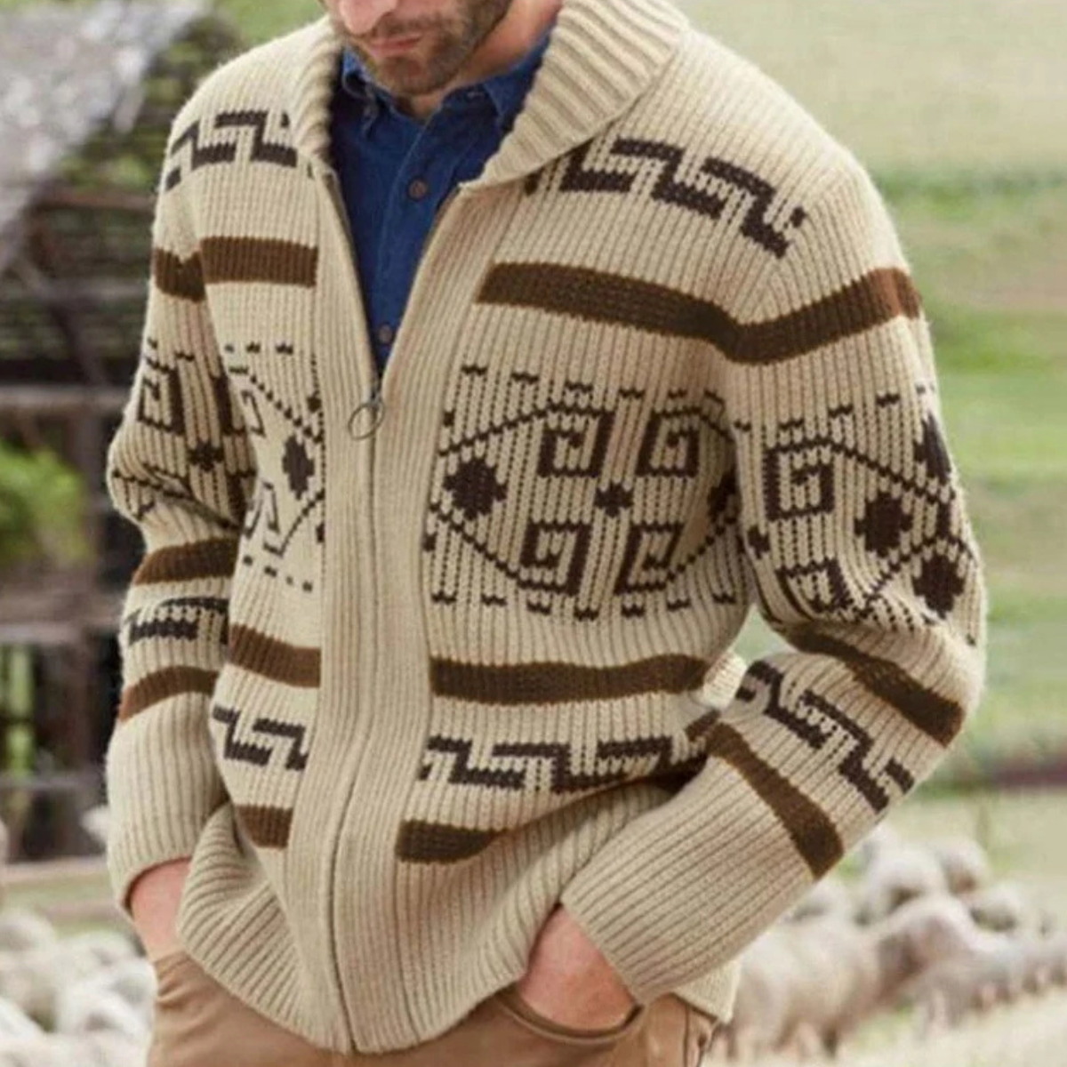 Timeless Men's Shawl Collar Knit Cardigan for Warmth