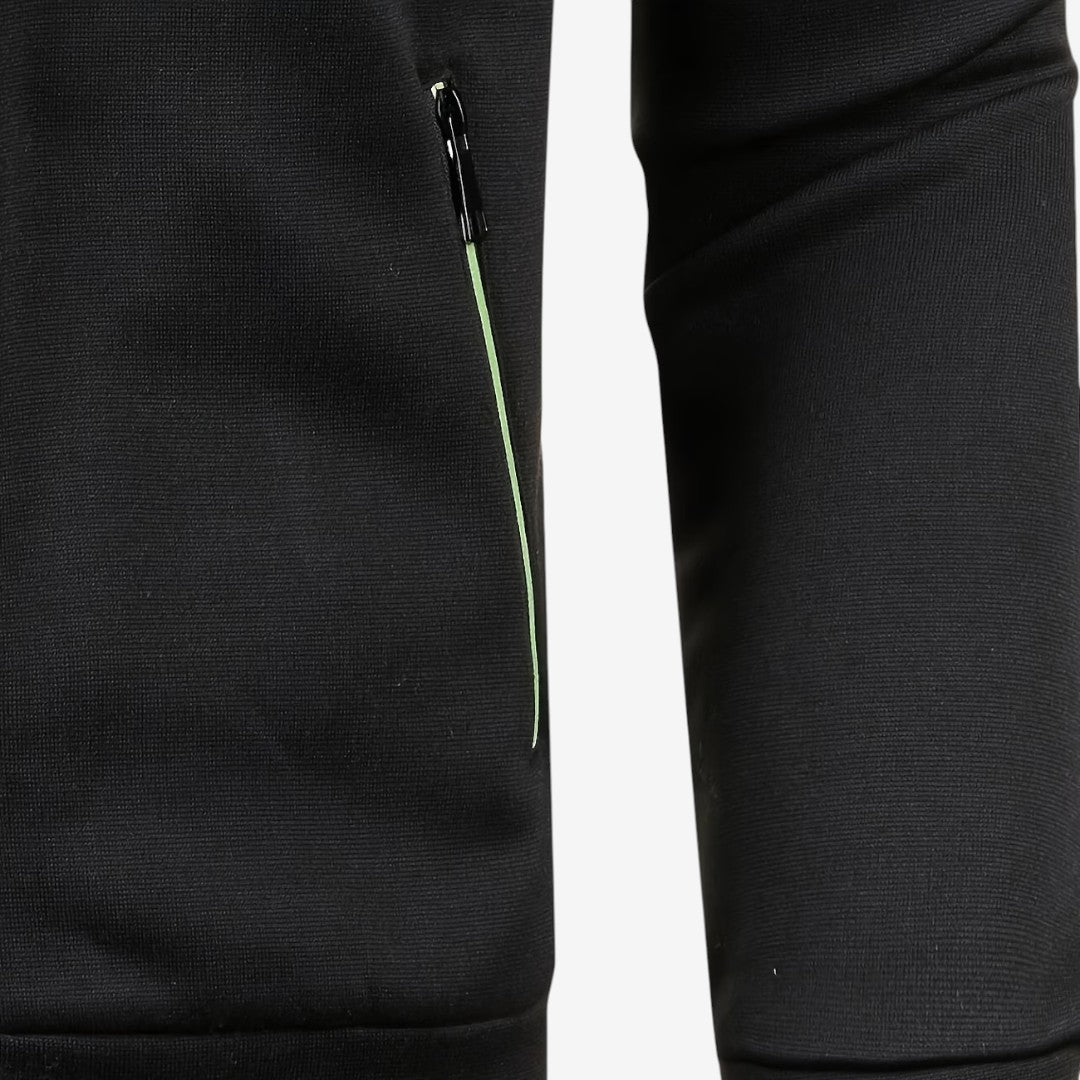 Sleek Men's Knit Zip Jacket with High Collar and Zippered Pockets