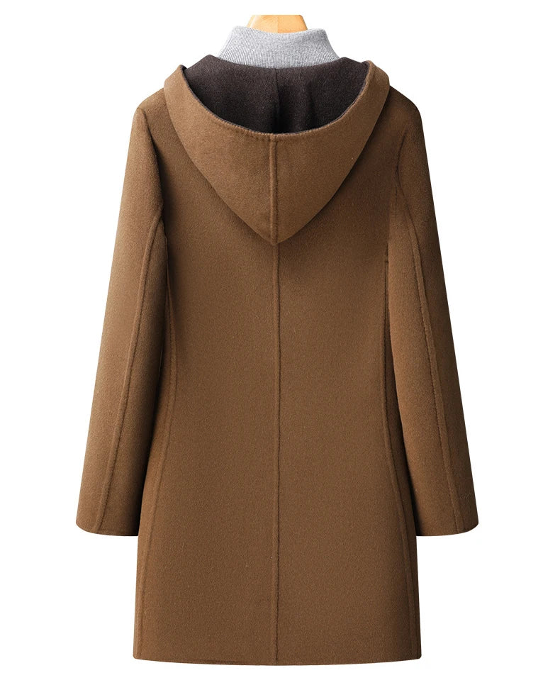 Cozy Wool Hooded Overcoat