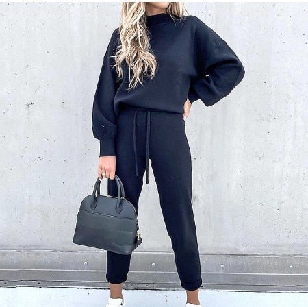 Cozy Loungewear Ensemble Featuring Sweater and Pants