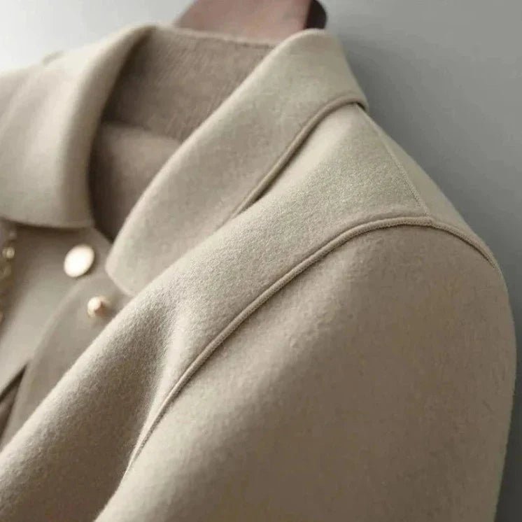 Cozy Wool Blend Jacket Featuring a Peter Pan Collar