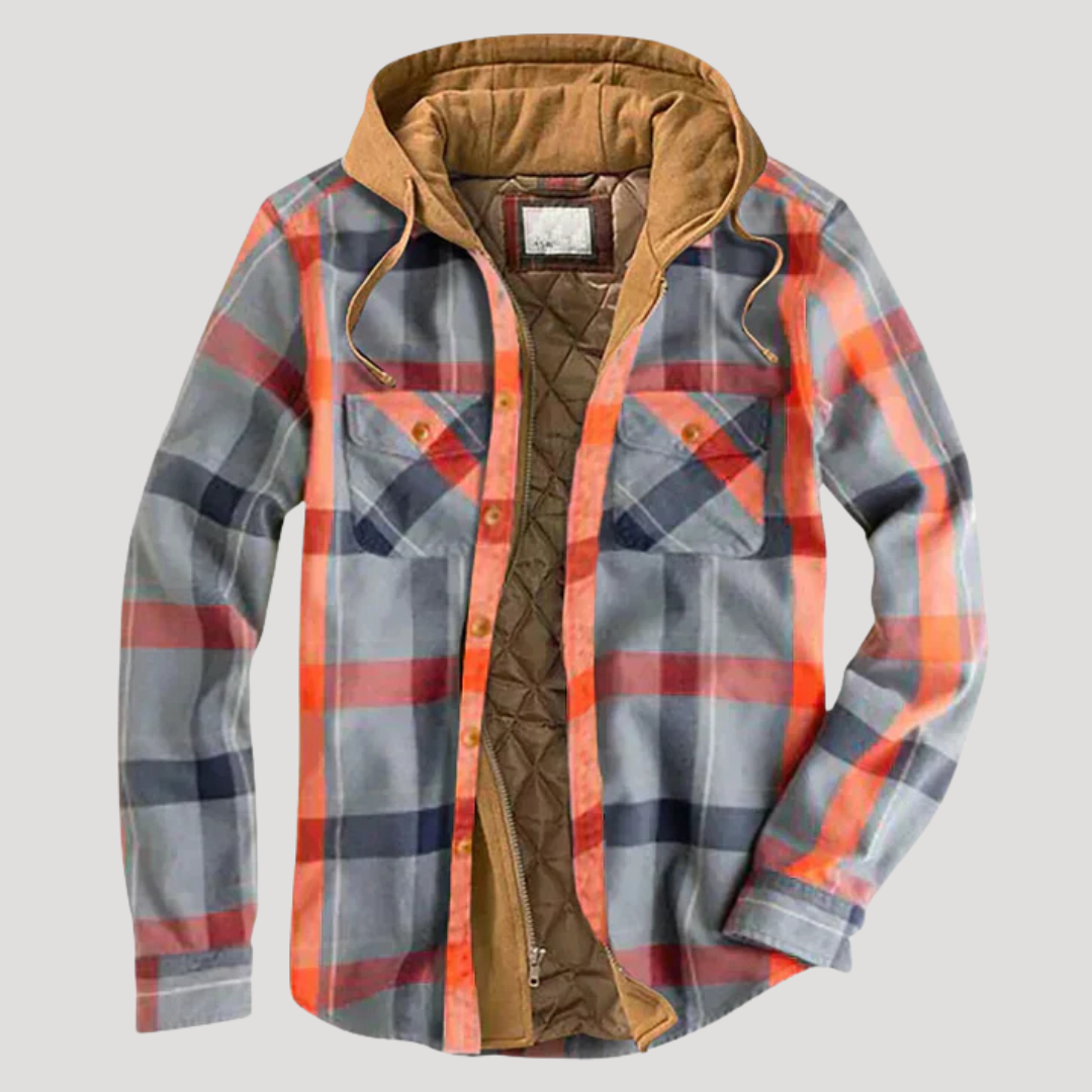 Men's Stylish Plaid Patchwork Jacket - Perfect for Transitional Weather