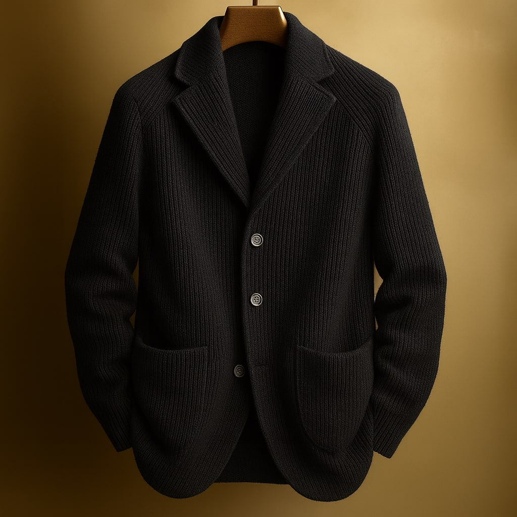 Sophisticated Men's Knitted Blazer Cardigan
