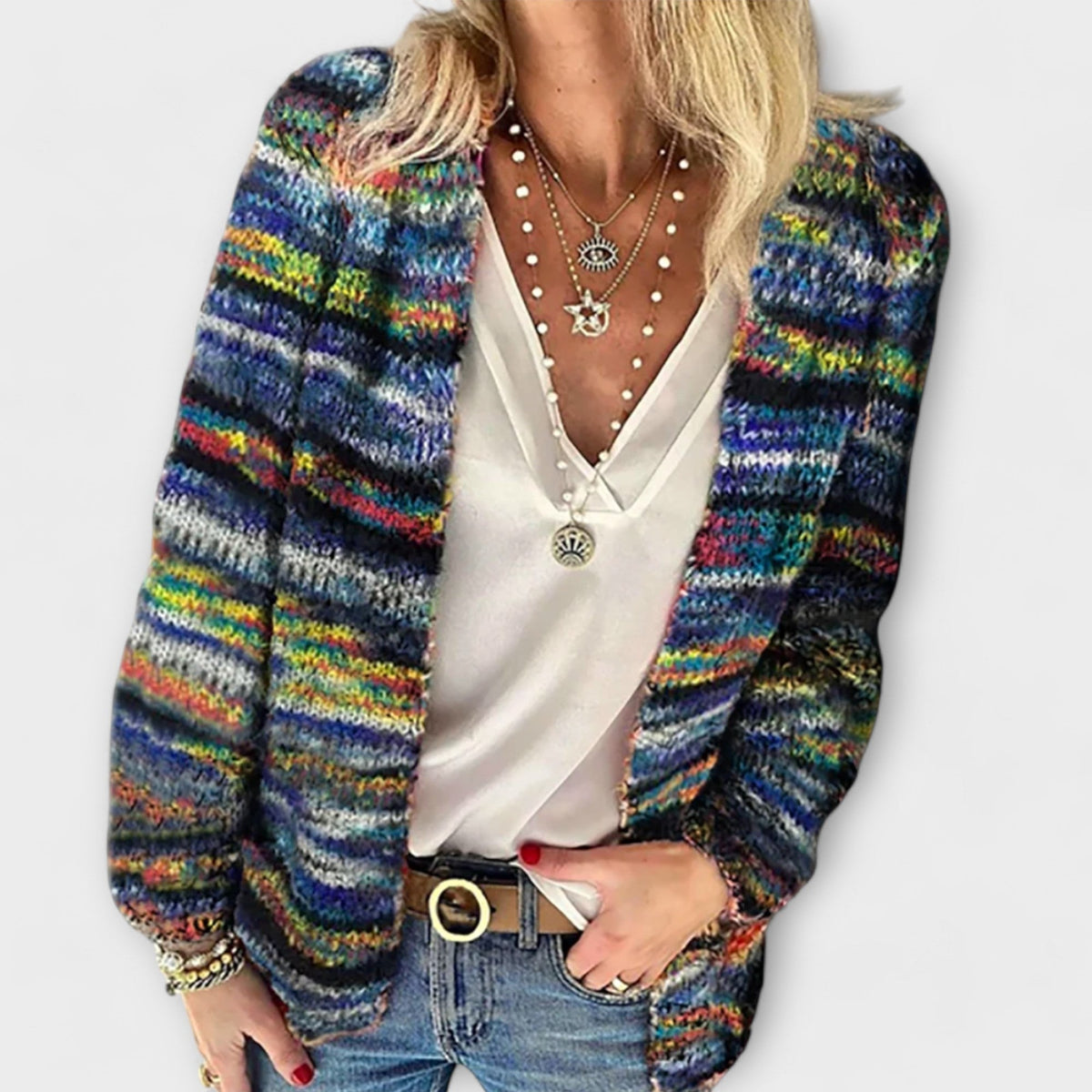 Melisande | Women's Stripes Cardigan