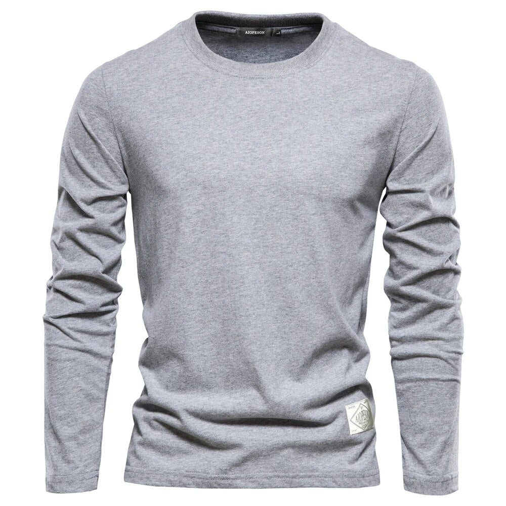 Men's Long Sleeve Crew Neck Sweatshirt | Smooth Front for Effortless Layering