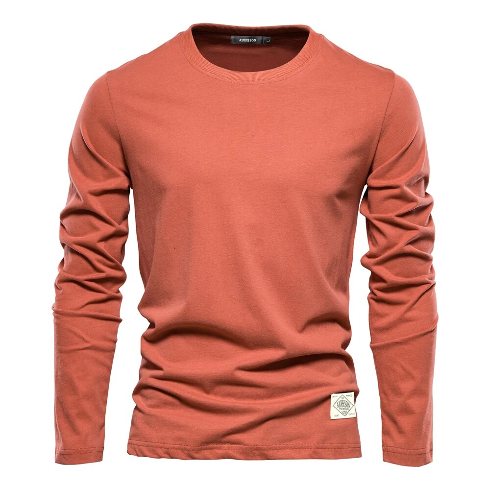 Men's Long Sleeve Crew Neck Sweatshirt | Smooth Front for Effortless Layering