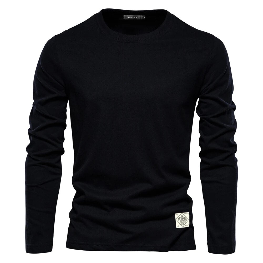 Men's Long Sleeve Crew Neck Sweatshirt | Smooth Front for Effortless Layering