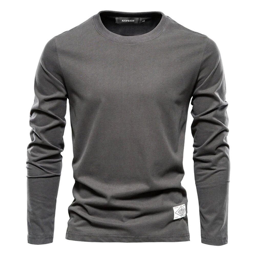 Men's Long Sleeve Crew Neck Sweatshirt | Smooth Front for Effortless Layering