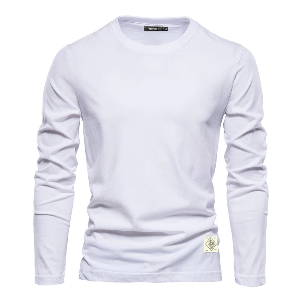 Men's Long Sleeve Crew Neck Sweatshirt | Smooth Front for Effortless Layering