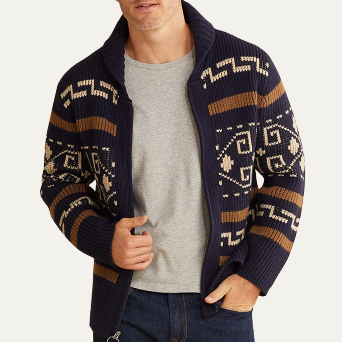 Timeless Men's Shawl Collar Knit Cardigan for Warmth