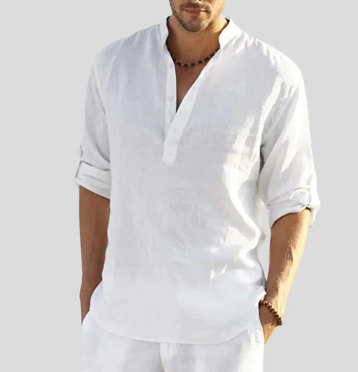 The Vicenza Men's Relaxed Fit Linen Henley Shirt