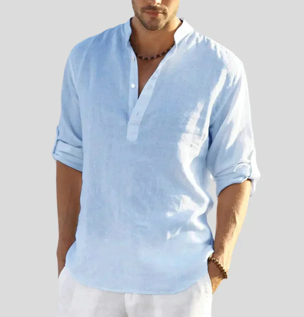 The Vicenza Men's Relaxed Fit Linen Henley Shirt