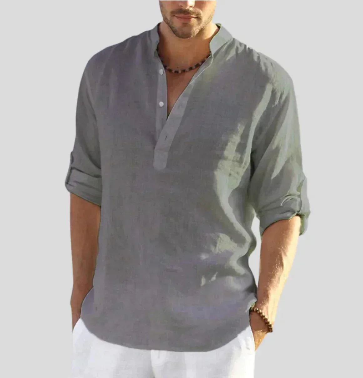 The Vicenza Men's Relaxed Fit Linen Henley Shirt