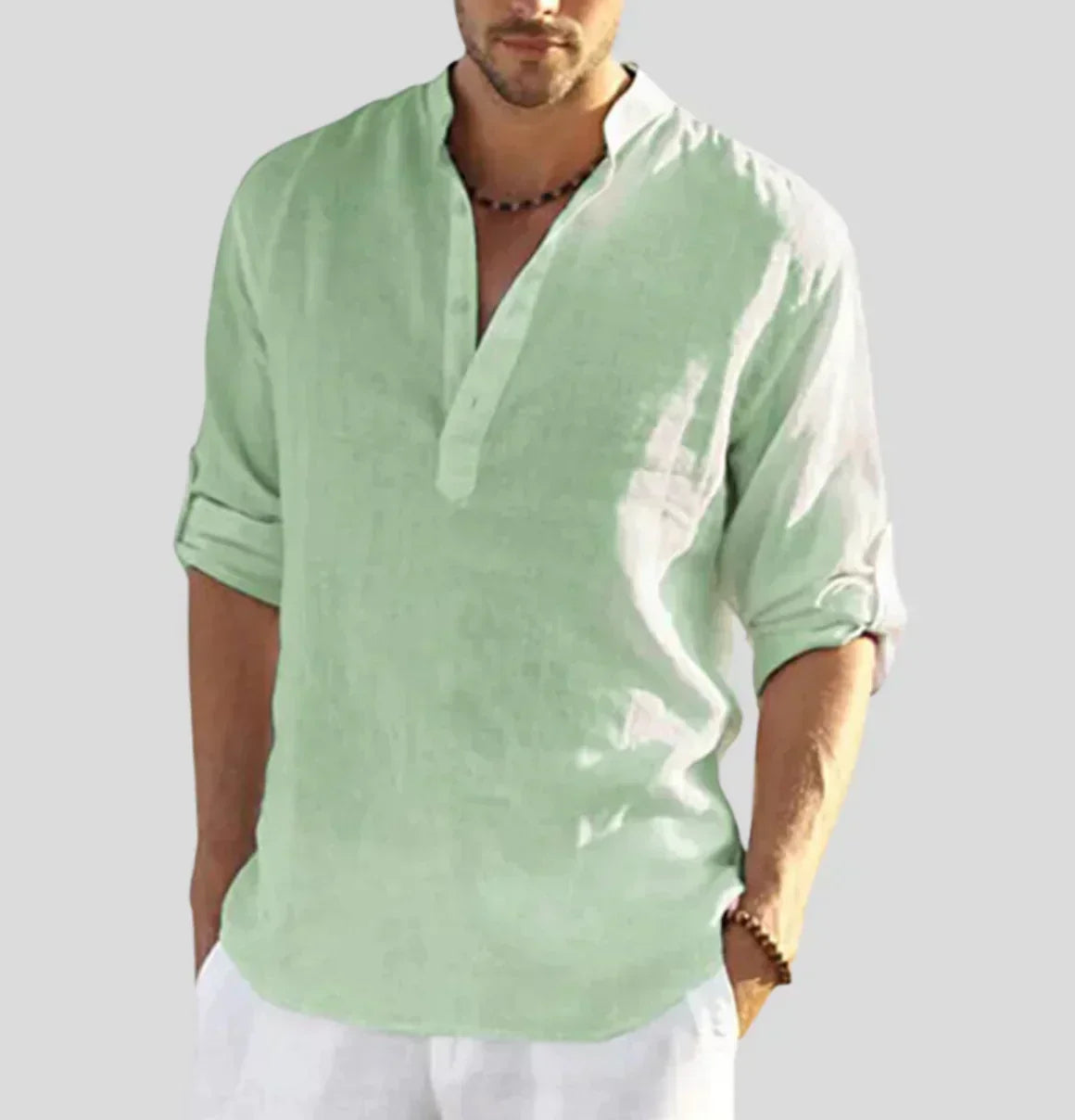 The Vicenza Men's Relaxed Fit Linen Henley Shirt
