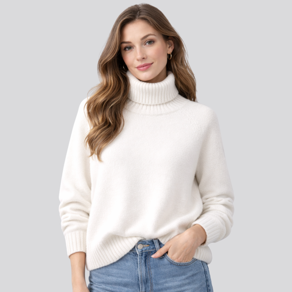 Cozy Women's Merino Wool Turtleneck Sweater