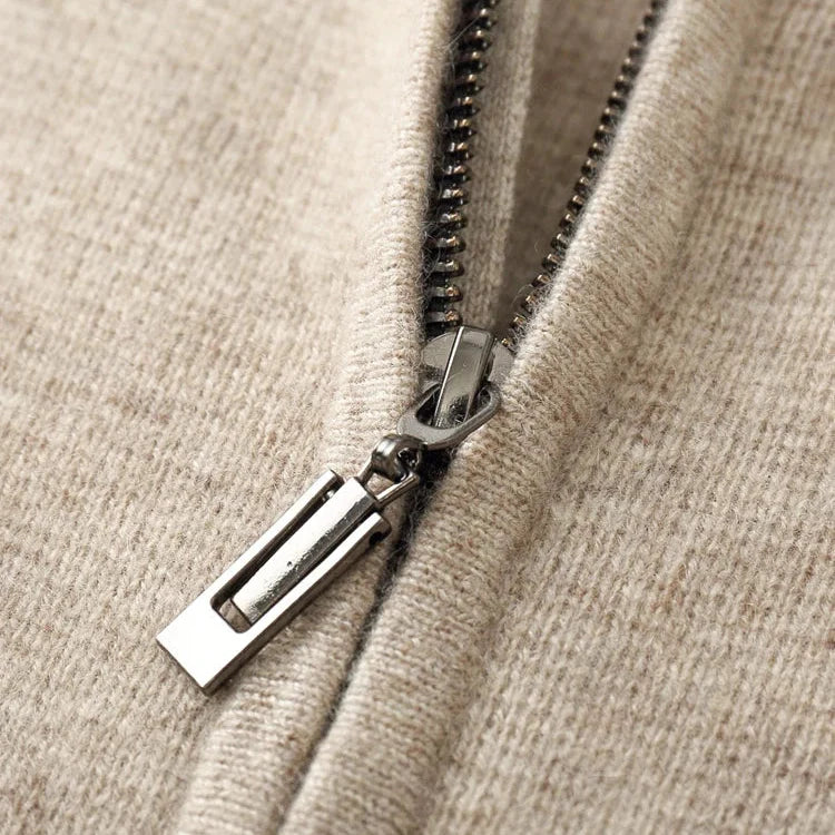 Luxury Cashmere Men's Zip-Up Hoodie