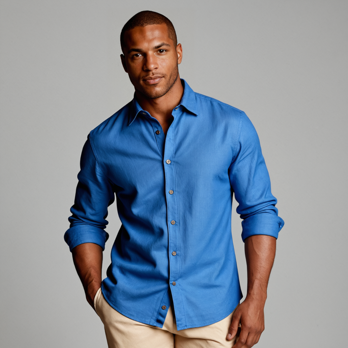 The St. Tropez Vintage Long Sleeve Linen Shirt for Men