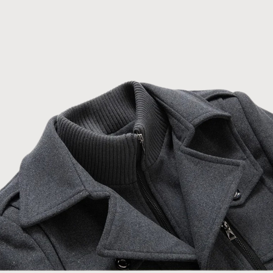 Stylish Men's Wool Coat for Fall and Winter
